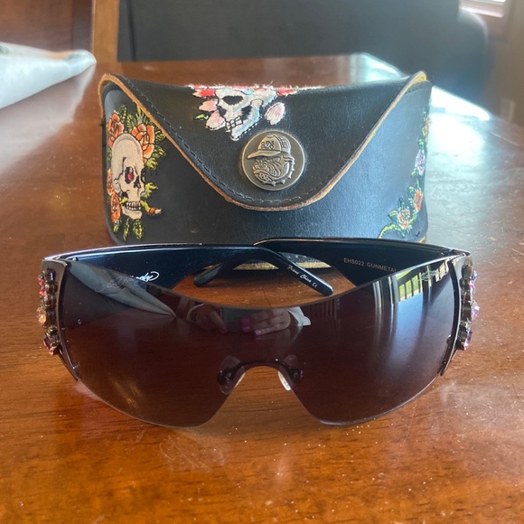 Ed Hardy Vintage Gunmetal Sunglasses